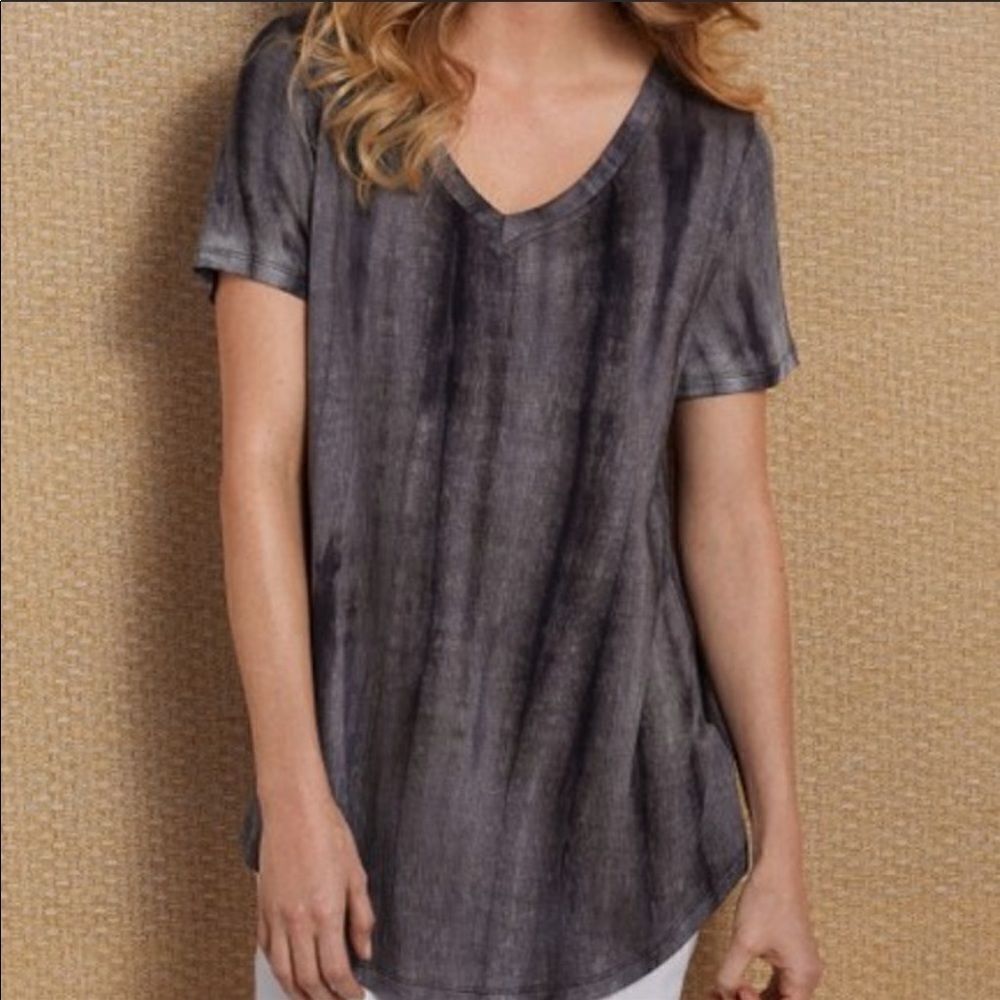 Soft Surroundings Midnight Tide V Neck Tee